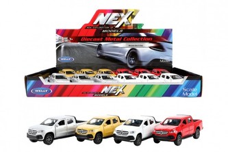 Auto Welly Mercedes-Benz X-Class kov/plast 12cm 4 barvy na zpětné natažení 12ks v boxu