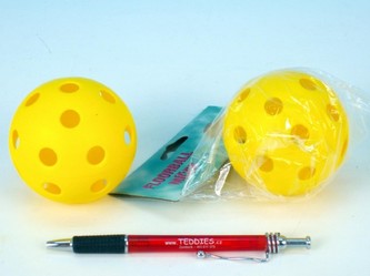 Floorball míč plast průměr 7,5cm v sáčku - 1 kus (2 druhy)