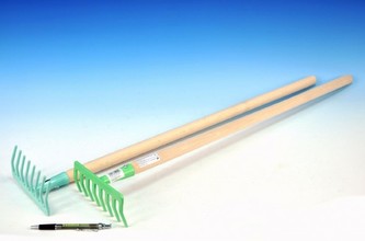 Hrábě dřevo 80cm 8 kov kolíky , 2 barvy nářadí - 1 kus
