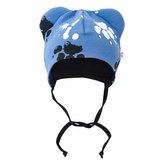 Kojenecká bavlněná čepička s oušky New Baby Paw modrá - velikost 62 (3-6m)