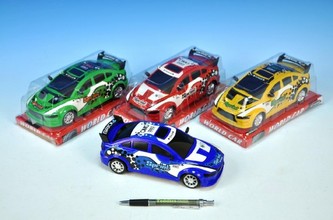 Auto sportovní plast 18cm na setrvačník 4 barvy v krabičce - 1 kus