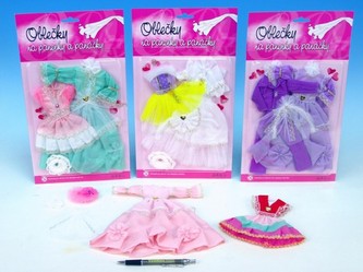 Šaty/Oblečky na bábiky na karte - 1 kus