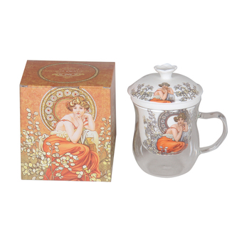 Hrnek se sítkem a víčkem, Mucha