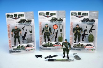 Voják plast 10cm s doplňky asst 6 druhů na kartě