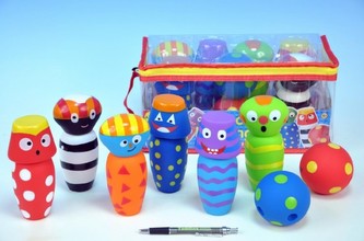 Bowling plast 6ks + 2 koule v tašce od 18 měsíců