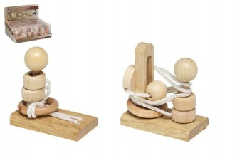 Hlavolam dřevo, 6 druhů - 1 kus