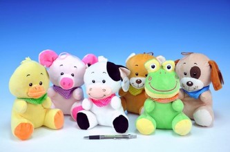 Zvířátko plyš s šátkem 20cm; 6 druhů od 0 měsíců - 1 kus