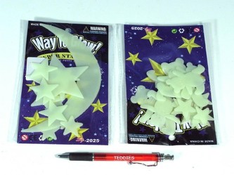 Hvězdy svítící ve tmě, 5 druhů (1 set na kartě)