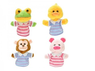 Maňásek zvířátko v tričku plyš 22cm, 4 druhy od 0 měsíců - 1 kus