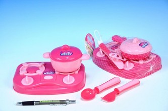 Sada nádobí s vařičem plast 18x13cm, 2 druhy, 4ks v síťce