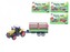 Traktor kov s vlečkou 16cm; 4 druhy; na kartě - 1 kus