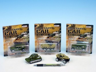 Auto vojáci kov 7cm 4 druhy na kartě - 1 kus