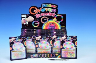 Udělej si svůj náramek - gumičky 50ks + náčiní; 2 druhy; na kartě - 1 kus