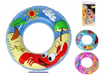 Kruh nafukovací transparentní 61cm asst 3 druhy v sáčku 5-10 let