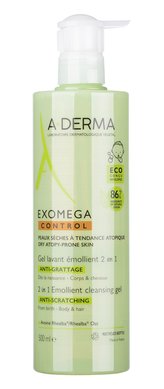 A-Derma Exomega Control Sprchový gel Emollient Cleansing Gel 2in1 500 ml pro děti