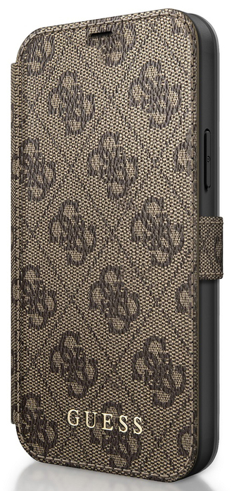 Puzdro Guess Charms Book 4G iPhone 12 mini, hnedé