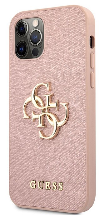 Guess Saffiano Big 4G Case iPhone 12/12 Pro, Pink