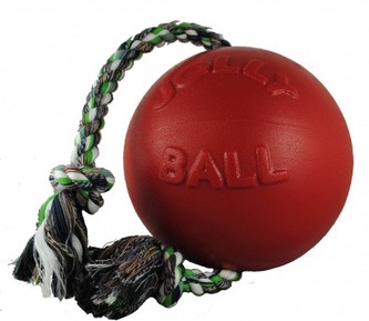 Jolly Ball Romp-n Roll 10 cm - míč s provazem červený