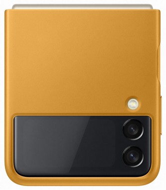 Kožený kryt Samsung EF-VF711LYE Z Flip3, horčica