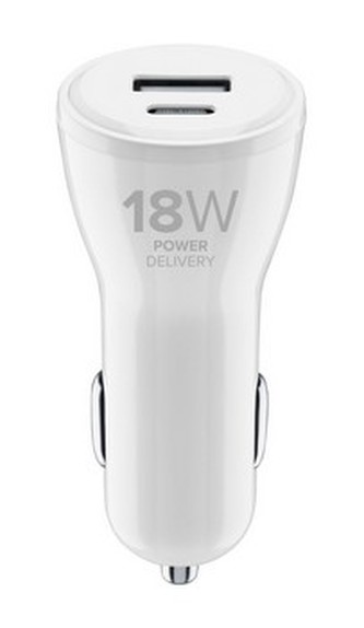 Cellularline CL Dual s USB-C a USB 18W+12W, White