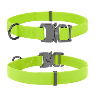 Obojek voděodolný Waudog Collartex Fastex limetkově zelený (24-40cm/2,0cm)