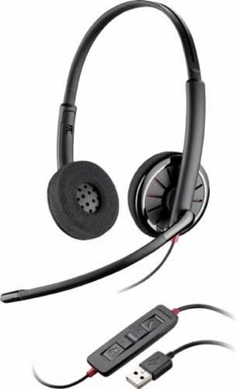 Plantronics BLACKWIRE 3220, náhlavní souprava na obě uši se sponou, C3220, USB-A konektor, černá