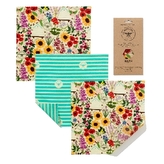 The Beeswax Wrap Opakovaně použitelný obal s včelím voskem na sýry Floral 3 ks