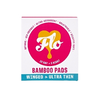 FLO Ultra tenké menštruačné vložky z bio bambusu s krídelkami mix 10 ks denných a 5 ks nočných