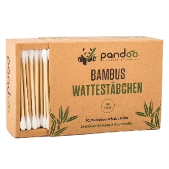 Pandoo Bambusové vatové tyčinky do uší s bio bavlnou 200 ks