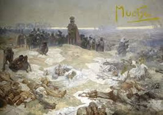 Pohľad Alfons Mucha – Bitka grunwaldská, krátky (Slovanská epopej)