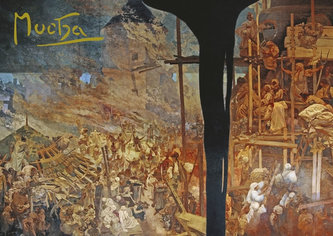 Pohľad Alfons Mucha - Obhajovanie Szigetu proti Turkom, krátky (Slovanská epopej)