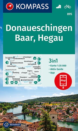 KOMPASS Wanderkarte Donaueschingen, Baar, Hegau 1:35 000