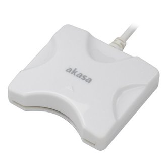 AKASA externí čtečka bankovních karet / AK-CR-03WHV2 / USB2.0 / bílá