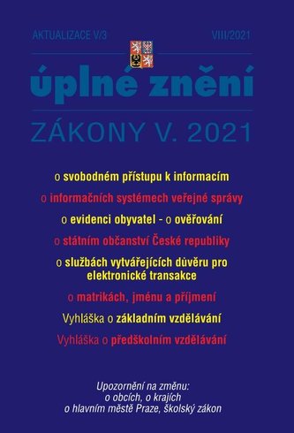 Aktualizace V/3 Zákon o evidenci obyvatel