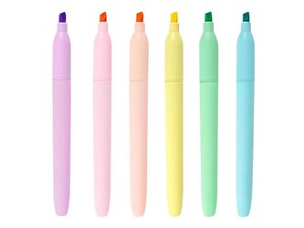 Zvýrazňovač EASY FLASH PASTEL moderný tvar 6ks