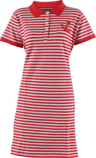 MARINE - dámské šaty s límečkem - červené - 34