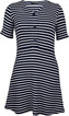 MARINE - Dámské šaty z žebrované bavlny - Navy comb - L