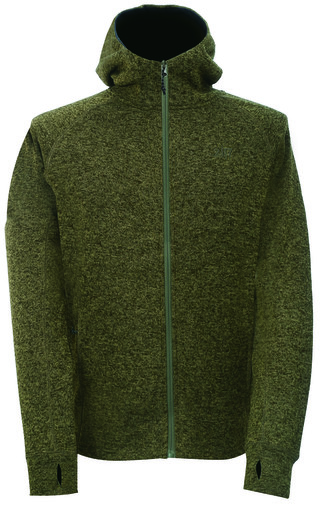 MOSSEN - pánská celorozepínací flatfleece mikina s kapucí - Olive - 3XL