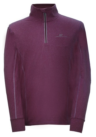 EKUDDEN - pánská powerfleece mikina 1/2 zip - Wine red - XL