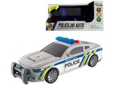 Policajné auto na zotrvačník, 17 cm, svetlo, zvuk (čeština), na batérie