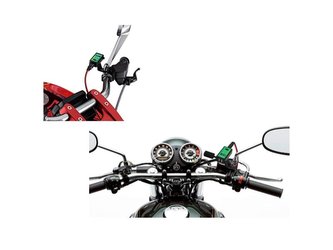 Nabíječka s voltmetrem a vypínačem STU 34568 na řídítka