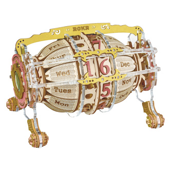 RoboTime 3D drevené mechanické puzzle Kalendár s hodinkami