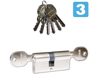 vložka cylindrická 30 +35 6kl. Ni, 3.trieda bezpečnosti s prestup.spojkou RICHTER