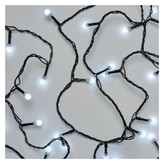 LED vánoční cherry řetěz – kuličky, 20 m, venkovní i vnitřní, studená bílá, časovač