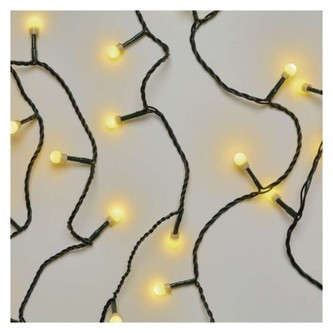 LED vánoční cherry řetěz – kuličky, 10 m, vnitřní, teplá bílá