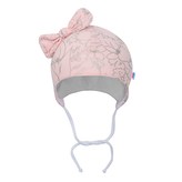 Kojenecká bavlněná čepička s mašličkou New Baby NUNU růžová - velikost 62 (3-6m)