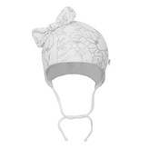 Kojenecká bavlněná čepička s mašličkou New Baby NUNU bílá - velikost 62 (3-6m)