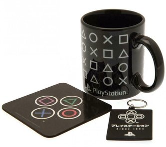 Darčekový set Playstation obsahuje hrnček/kľúčenku/tácku