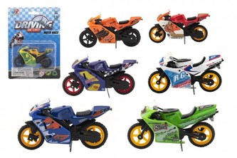Motorka závodný kov/plast 8cm na voľný chod mix druhov na karte