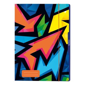 Herlitz - Desky A4 s gumou, Neon Art